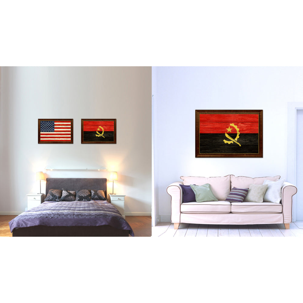 Angola Country Flag Texture Canvas Print with Custom Frame  Gift Ideas Wall Decoration Image 2