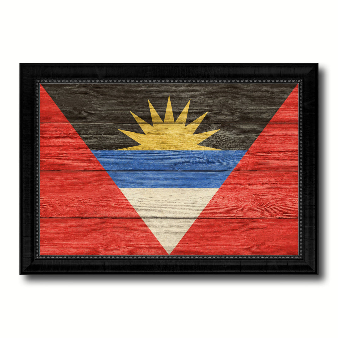 Antigua Barbuda Country Flag Texture Canvas Print with Picture Frame  Wall Art Gift Ideas Image 1