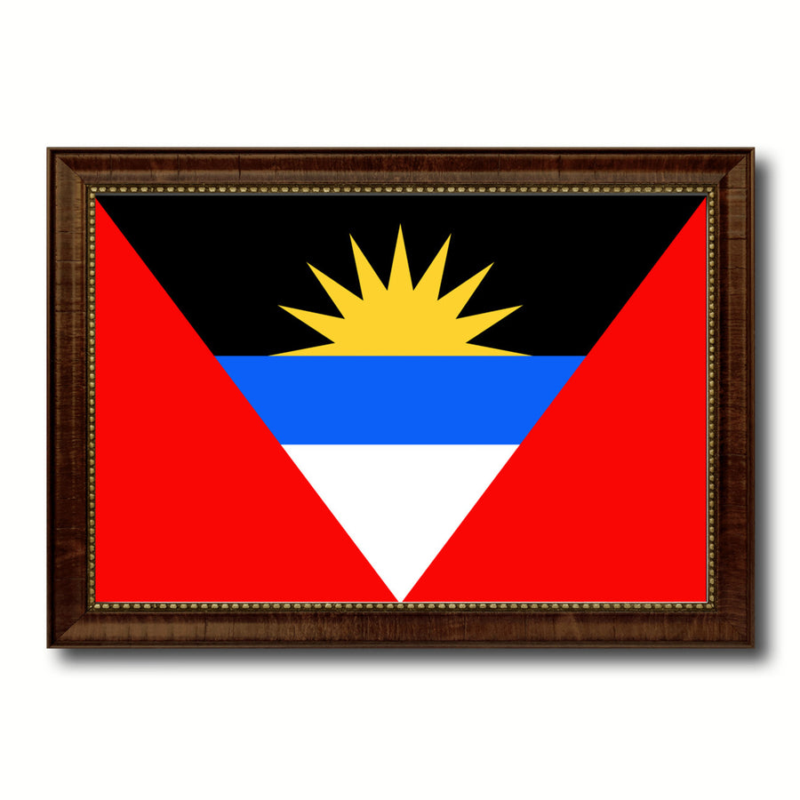 Antigua Barbuda Country Flag Canvas Print with Picture Frame  Gifts Wall Image 1