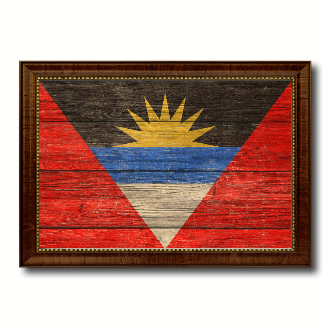 Antigua Barbuda Country Flag Texture Canvas Print with Custom Frame  Gift Ideas Wall Decoration Image 1