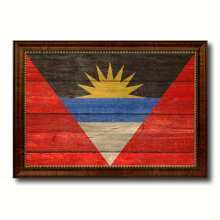 Antigua Barbuda Country Flag Texture Canvas Print with Custom Frame  Gift Ideas Wall Decoration Image 1