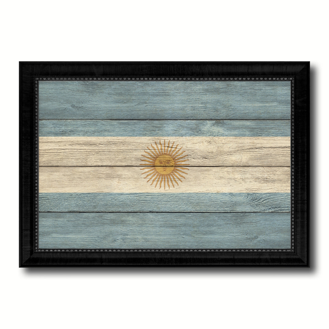 Argentina Country Flag Texture Canvas Print with Picture Frame  Wall Art Gift Ideas Image 1