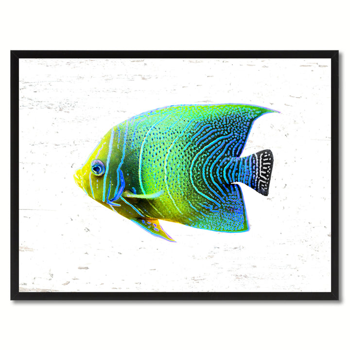 Aqua Tropical Fish Painting Reproduction Gifts  Wall Art Canvas Prints Picture Frames Image 1