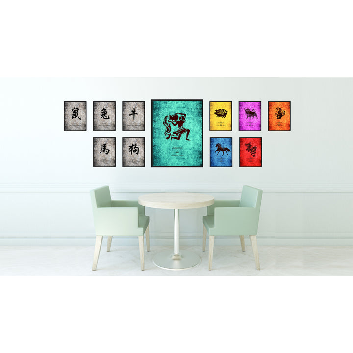 Aquarius Horoscope Astrology Canvas Print with Picture Frame  Wall Art Gift Image 2