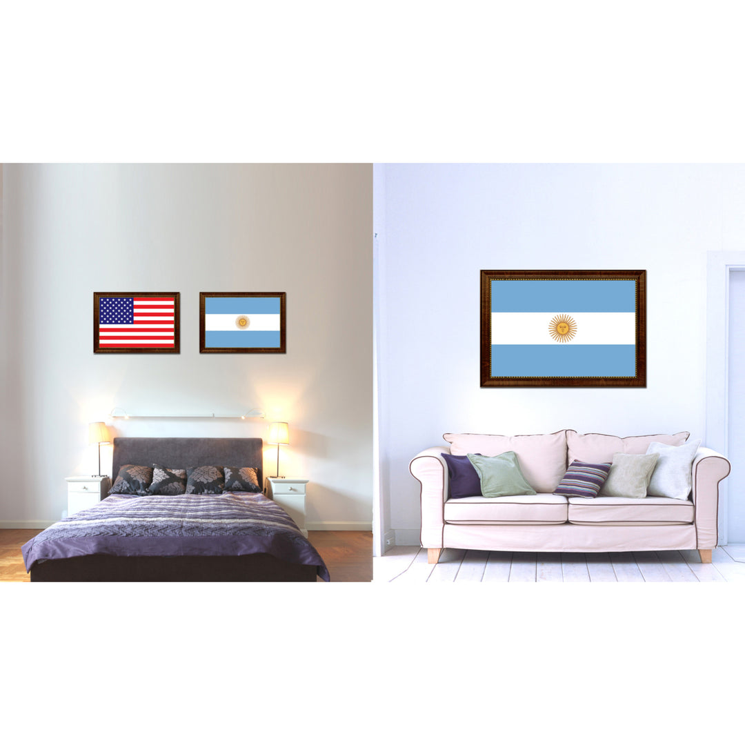 Argentina Country Flag Canvas Print with Picture Frame  Gifts Wall Image 2