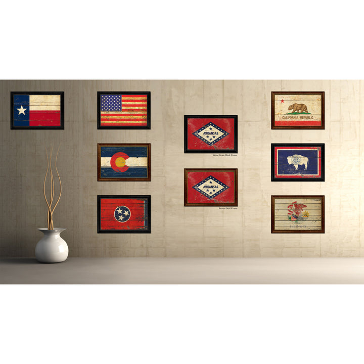 Arkansas Flag Vintage Canvas Print with Picture Frame Gift Ideas  Wall Art Decoration 6009 Image 3