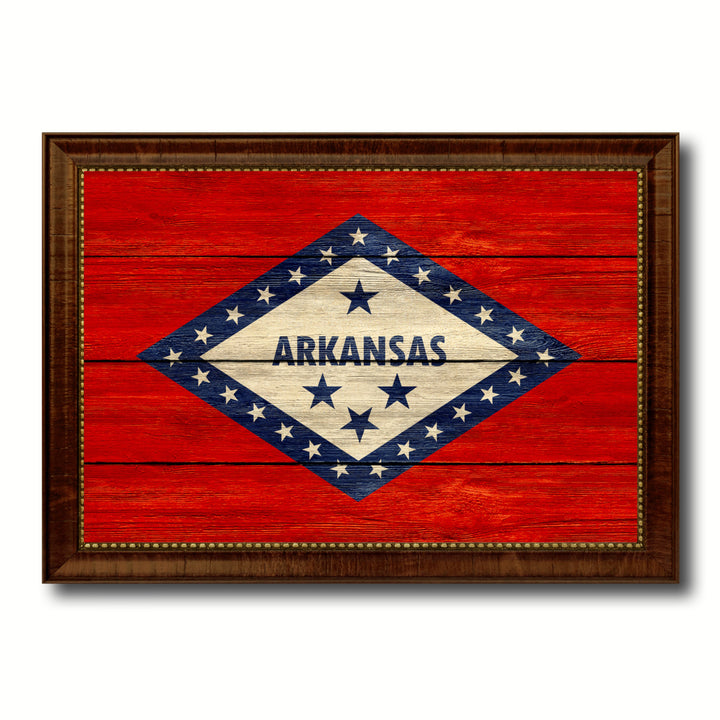 Arkansas Flag Texture Canvas Print with Picture Frame Gift Ideas  Wall Art Decoration 6066 Image 1