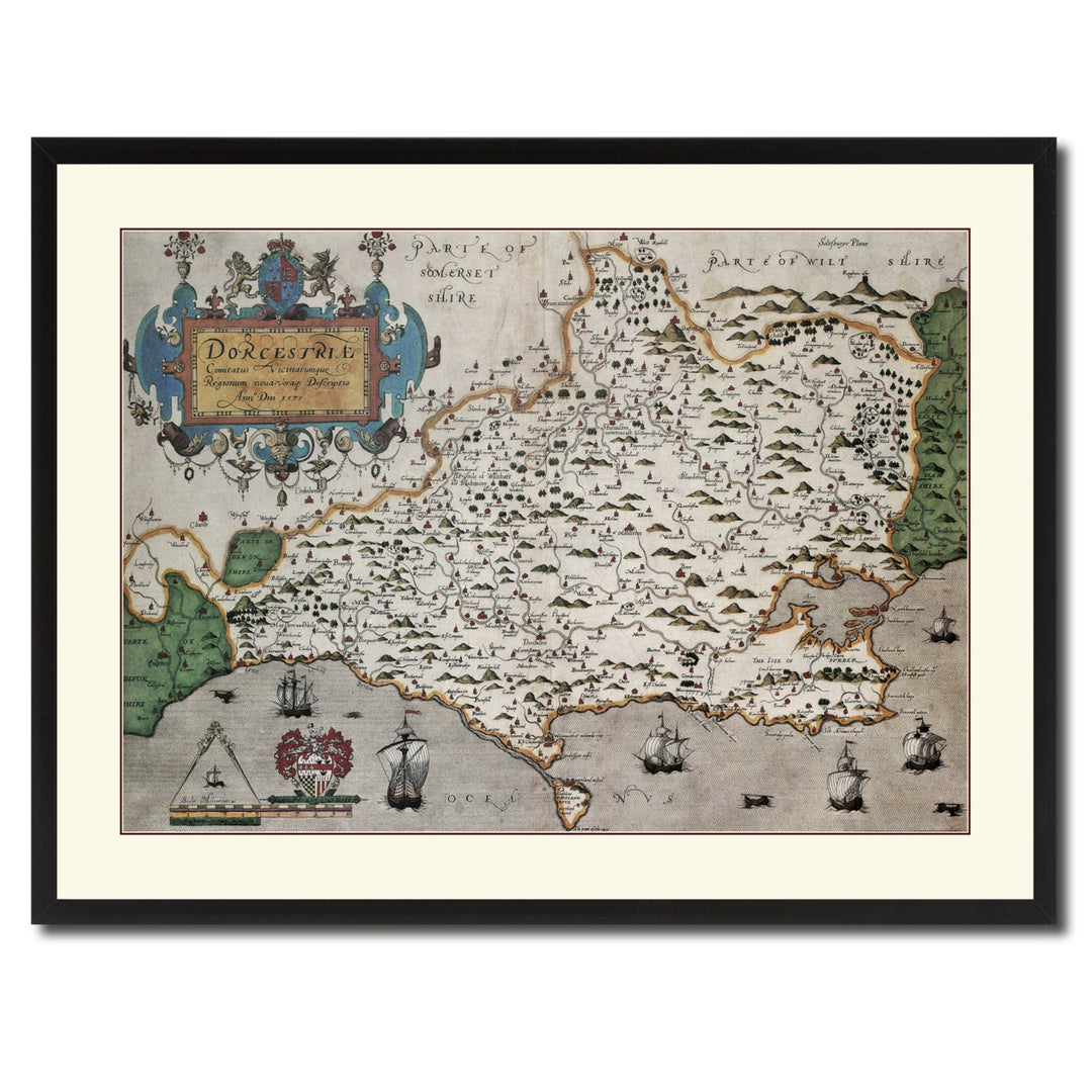 Atlas Of England and Wales Vintage Antique Map Canvas Print with Picture Frame  Wall Art Gift Ideas Image 3