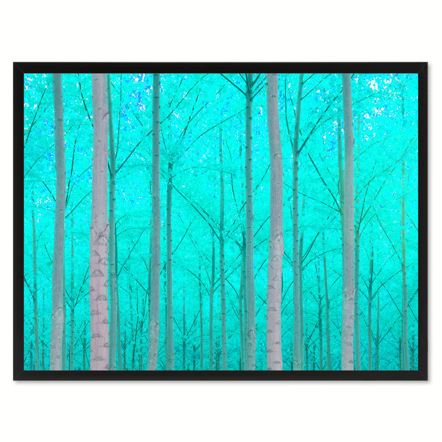 Autumn Tree Aqua Landscape Photo Canvas Print Pictures Frames  Wall Art Gifts Image 1