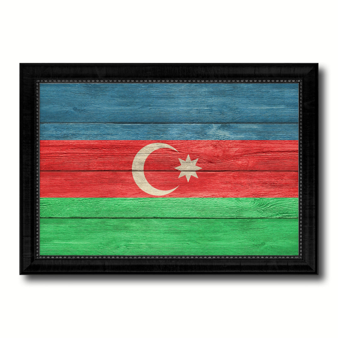 Azerbaijan Country Flag Texture Canvas Print with Picture Frame  Wall Art Gift Ideas Image 1