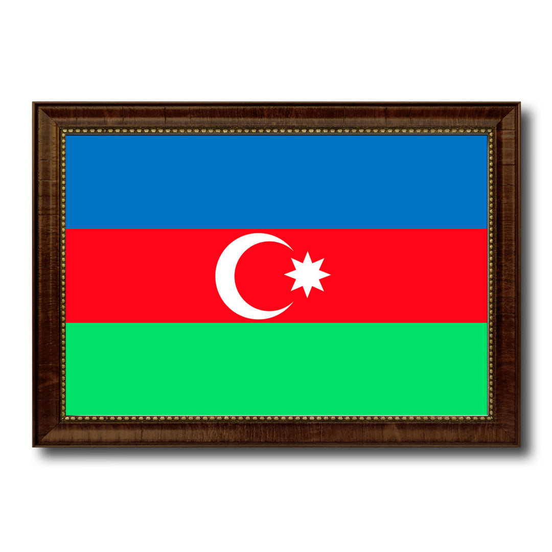 Azerbaijan Country Flag Canvas Print with Picture Frame  Gifts Wall Image 1