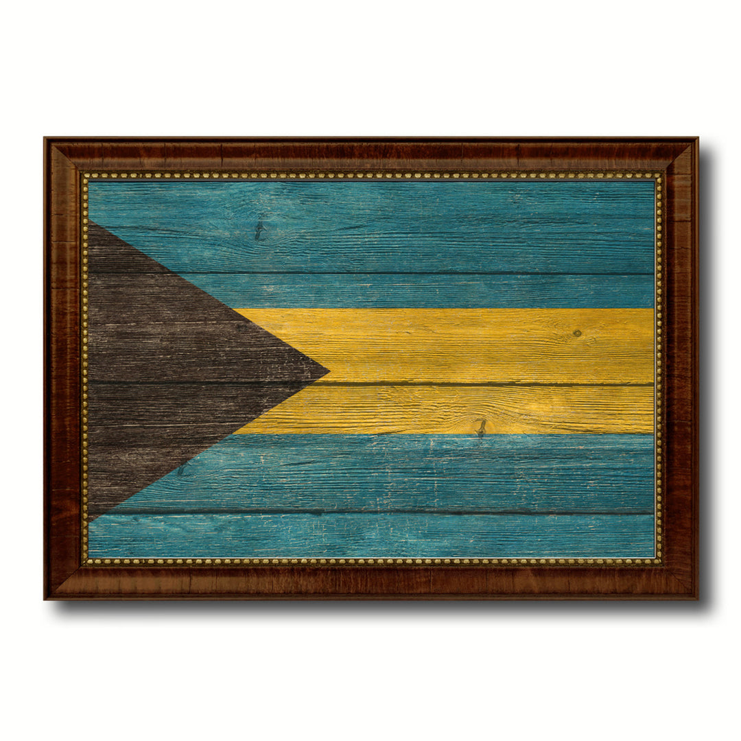 Bahama Country Flag Texture Canvas Print with Custom Frame  Gift Ideas Wall Decoration Image 1