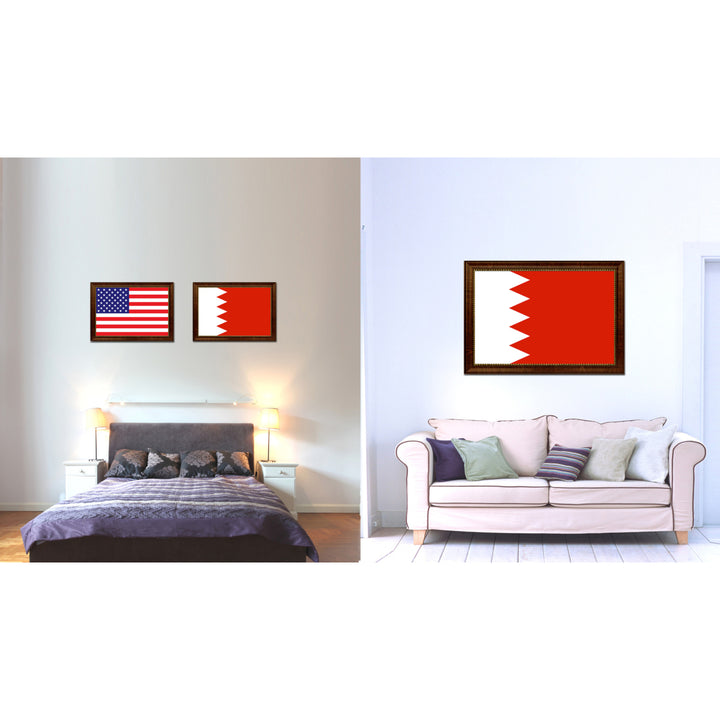 Bahrain Country Flag Canvas Print with Picture Frame  Gifts Wall Image 2