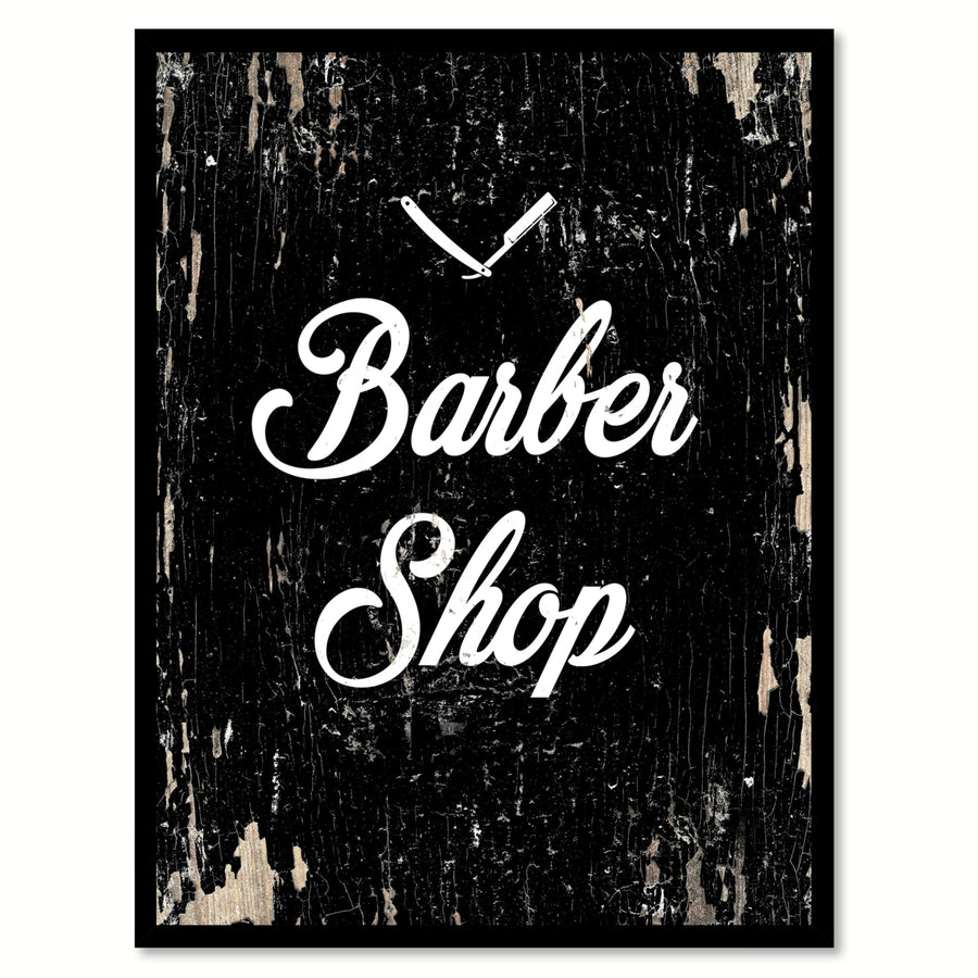 Barber Shop Saying Canvas Print with Picture Frame  Wall Art Gifts Image 1