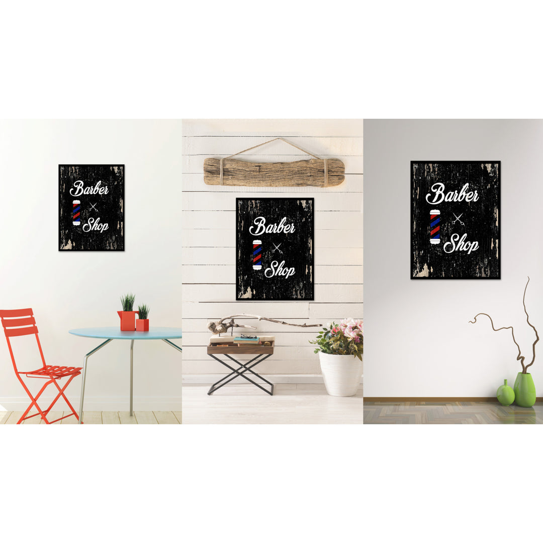 Barber Shop Saying Canvas Print with Picture Frame  Wall Art Gifts Image 1