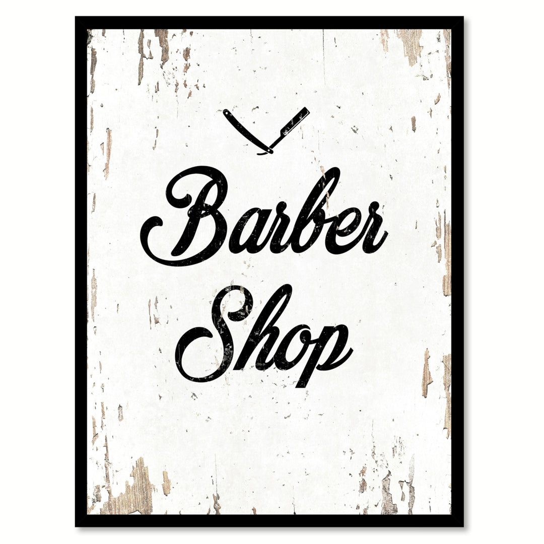 Barber Shop Saying Canvas Print with Picture Frame  Wall Art Gifts Image 1