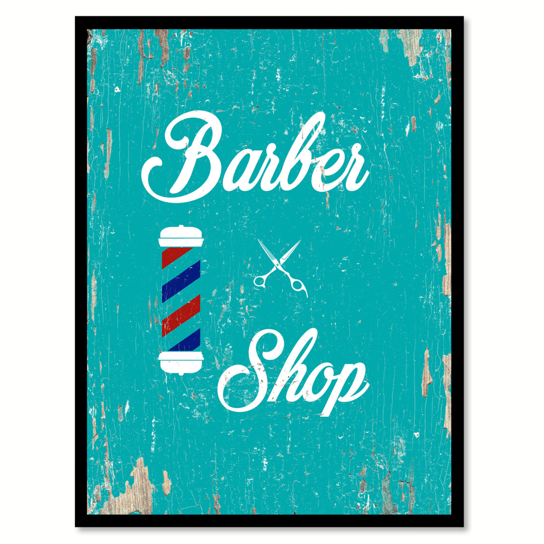 Barber Shop Saying Canvas Print with Picture Frame  Wall Art Gifts Image 1