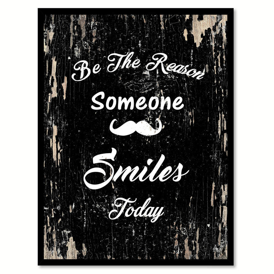 Be The Reason Someone Smiles Today Inspirational Saying Canvas Print with Picture Frame  Wall Art Gifts Image 1