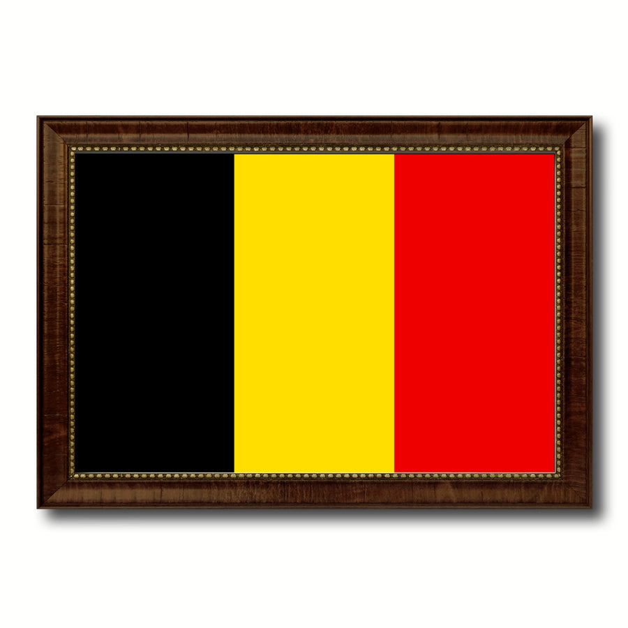 Belgium Country Flag Canvas Print with Picture Frame  Gifts Wall Image 1