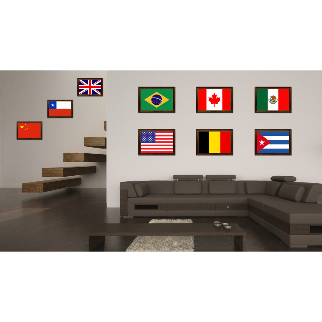 Belgium Country Flag Canvas Print with Picture Frame  Gifts Wall Image 3