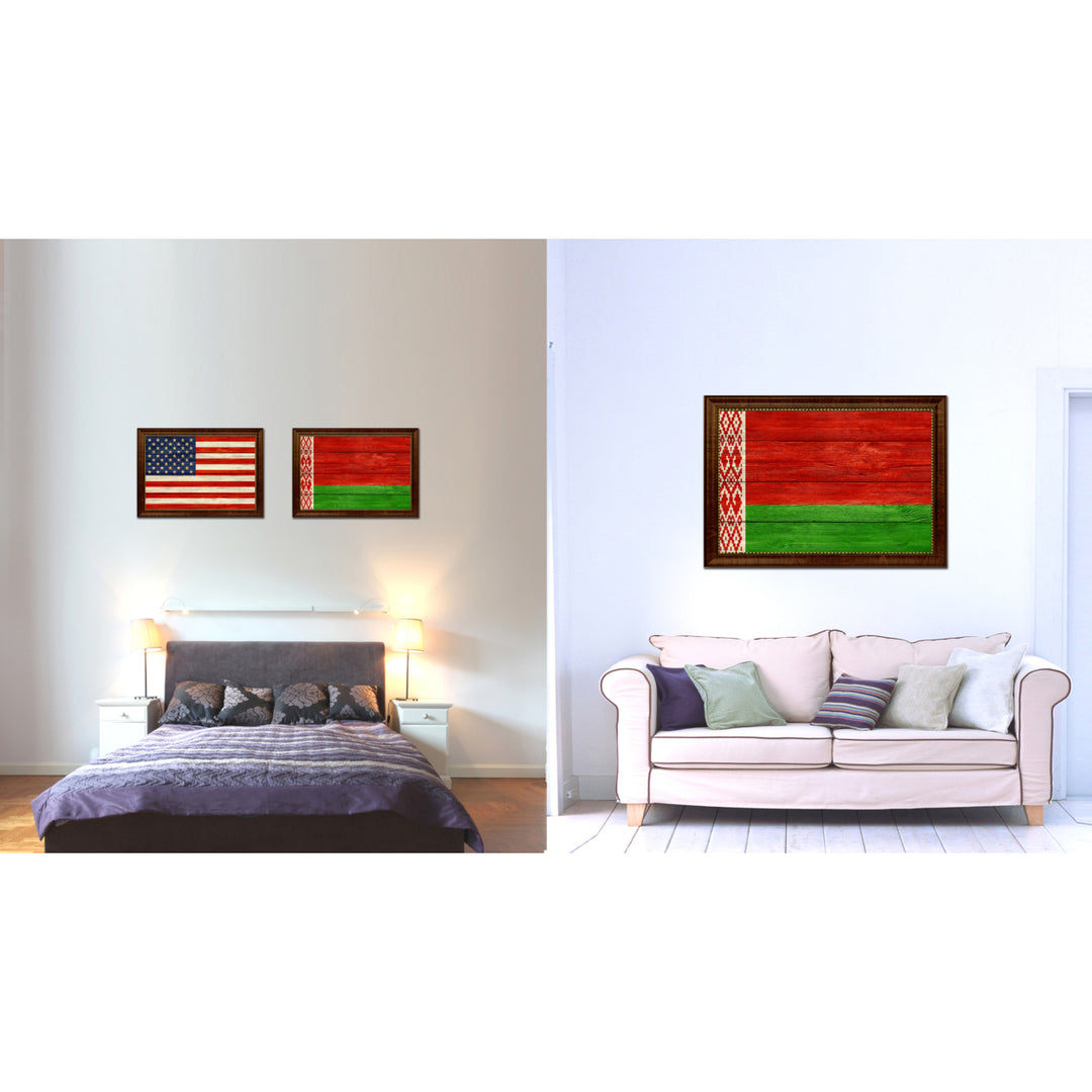 Belarus Country Flag Texture Canvas Print with Custom Frame  Gift Ideas Wall Decoration Image 2