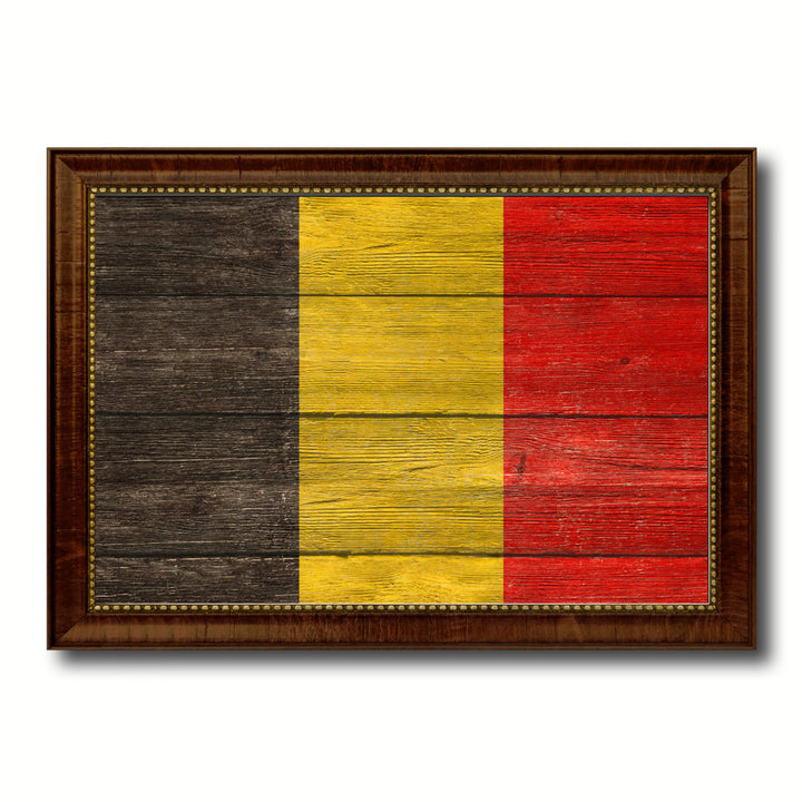 Belgium Country Flag Texture Canvas Print with Custom Frame  Gift Ideas Wall Decoration Image 1