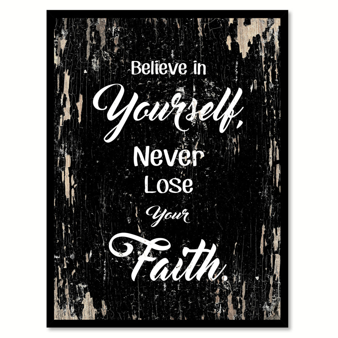 Believe In Yourself Inspirational Saying Canvas Print with Picture Frame  Wall Art Gifts Image 1