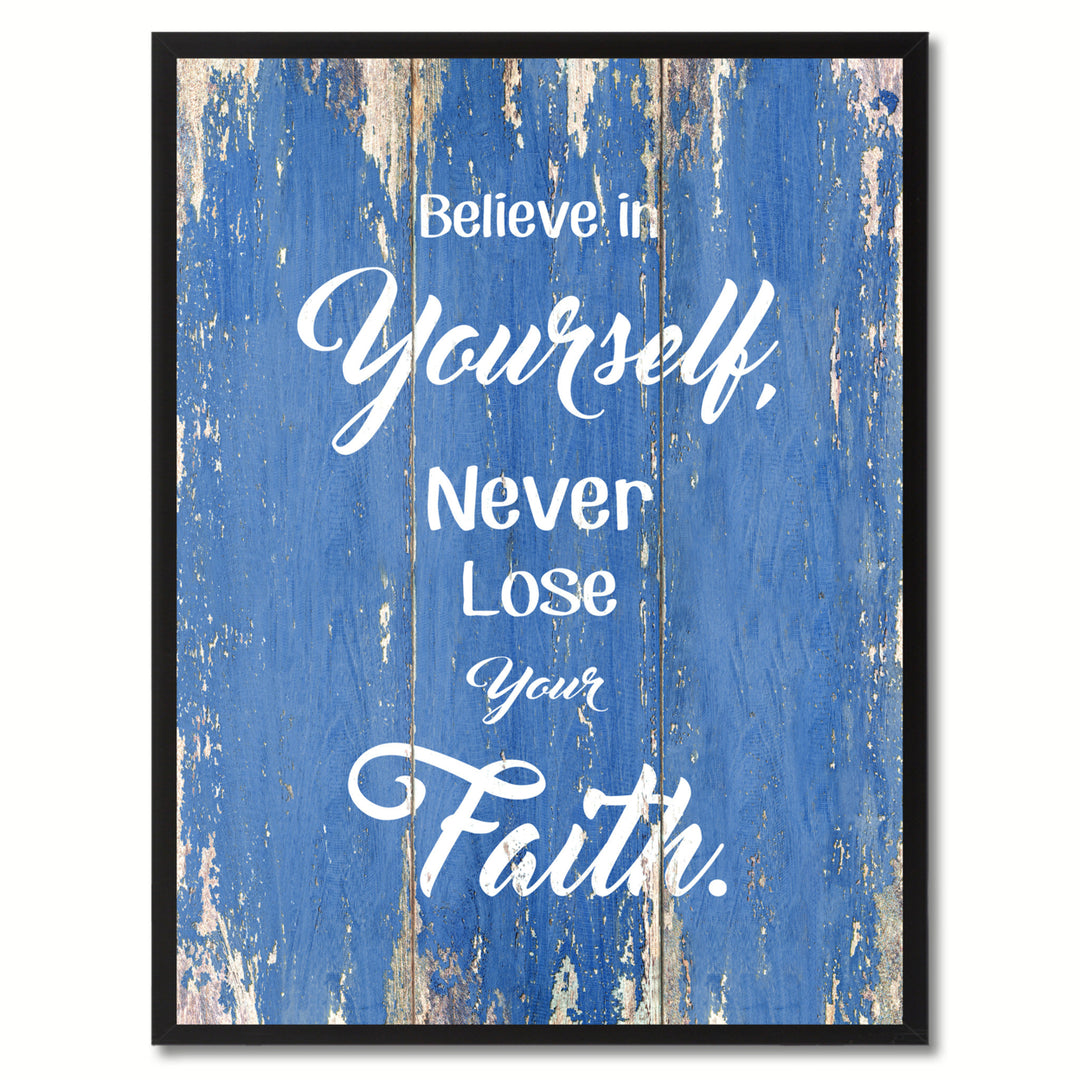 Believe In Yourself Inspirational Saying Canvas Print with Picture Frame  Wall Art Gifts Image 1