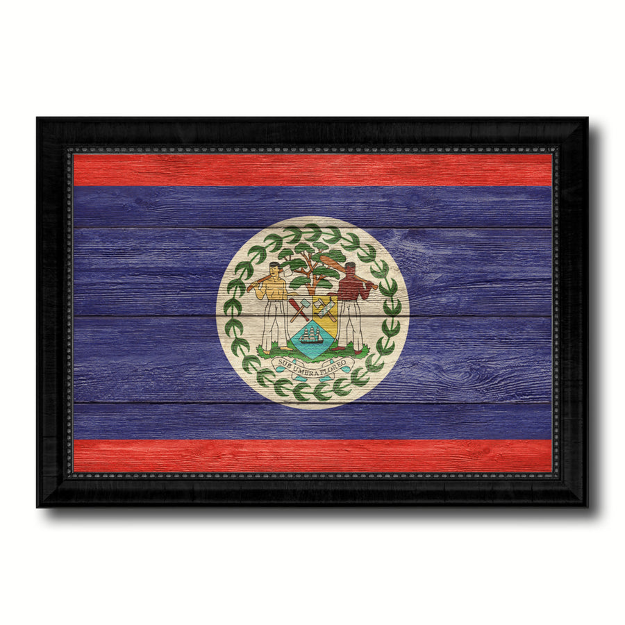 Belize Country Flag Texture Canvas Print with Picture Frame  Wall Art Gift Ideas Image 1