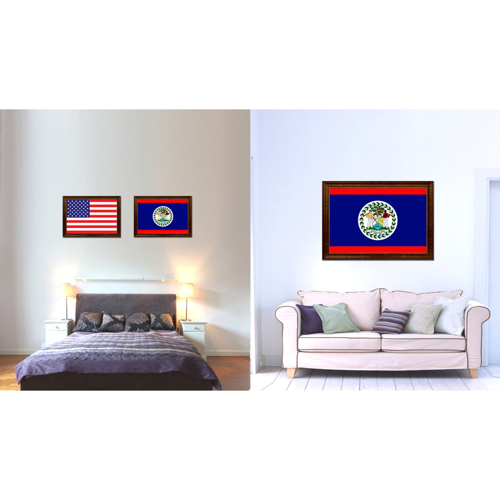 Belize Country Flag Canvas Print with Picture Frame  Gifts Wall Image 2