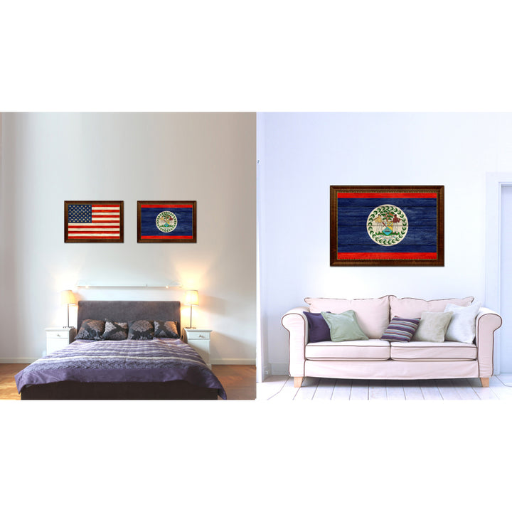 Belize Country Flag Texture Canvas Print with Custom Frame  Gift Ideas Wall Decoration Image 2
