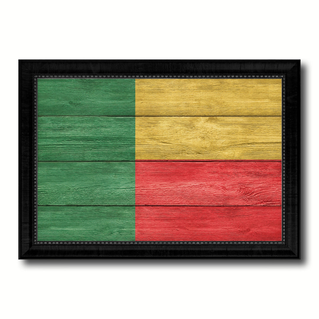 Benin Country Flag Texture Canvas Print with Picture Frame  Wall Art Gift Ideas Image 1