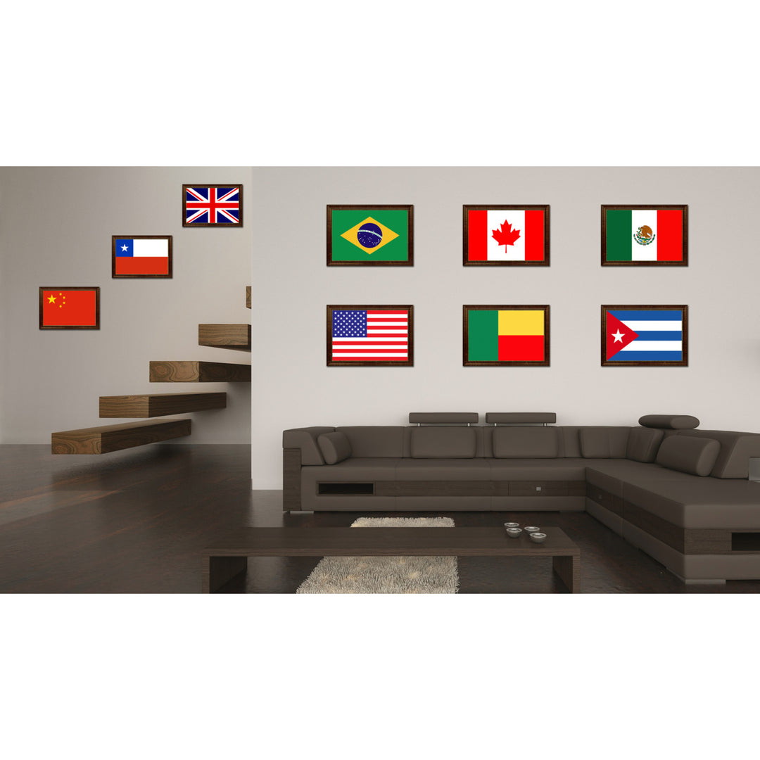 Benin Country Flag Canvas Print with Picture Frame  Gifts Wall Image 3