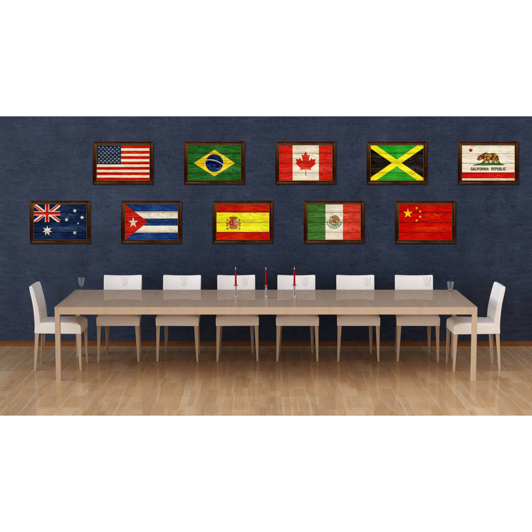 Benin Country Flag Texture Canvas Print with Custom Picture Frame  Wall Decoration Art Image 3