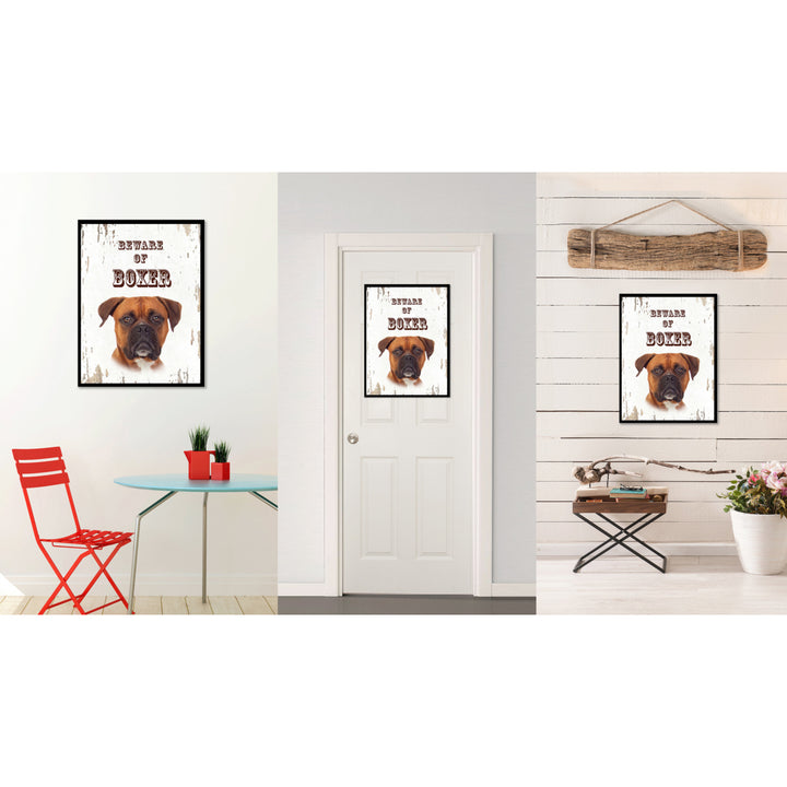 Beware of Boxer Dog Sign Gifts Canvas Print  Picture Frames Wall Art Image 2