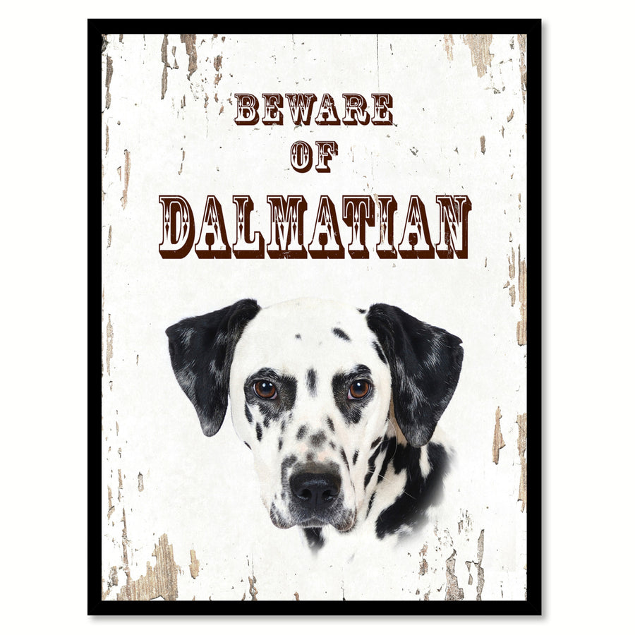 Beware of Dalmatian Dog Sign Gifts Canvas Print  Picture Frames Wall Art Image 1