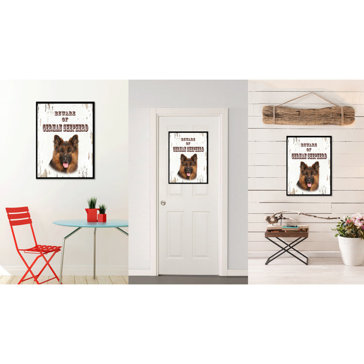 Beware of German Shepherd Dog Sign Gifts Canvas Print  Picture Frames Wall Art Image 2