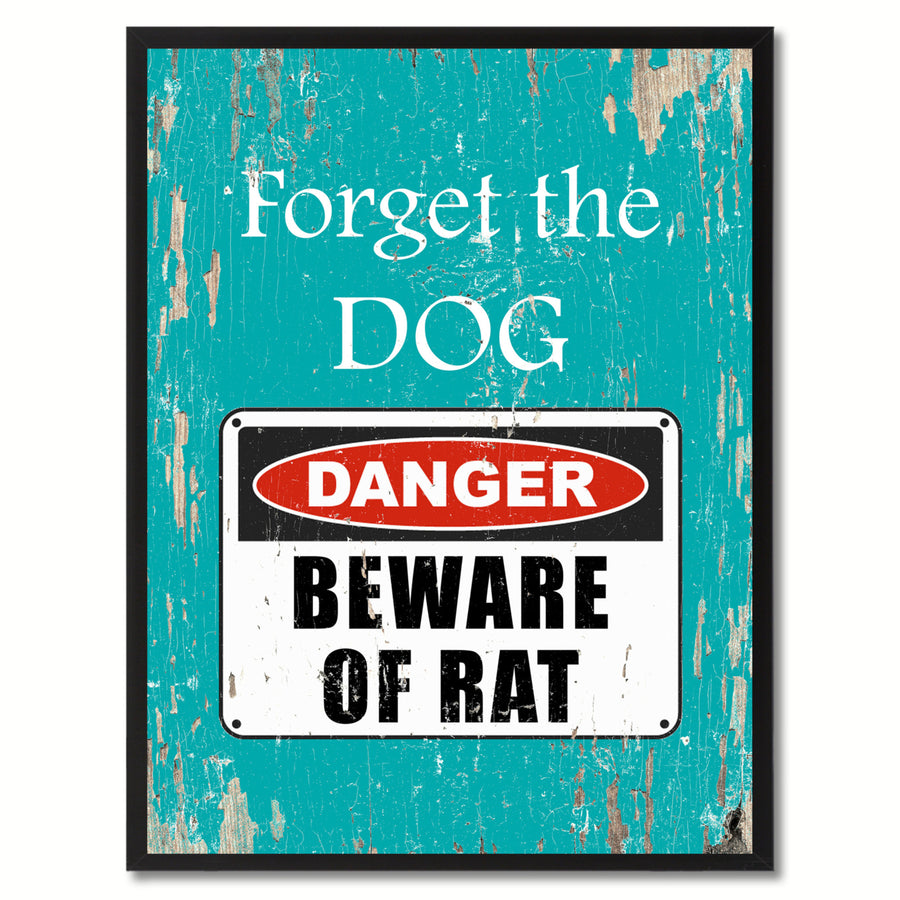 Beware of Rat Danger Warning Gift Print On Canvas  Wall Art Image 1