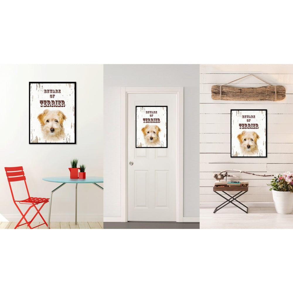 Beware of Terrier Dog Sign Gifts Canvas Print  Picture Frames Wall Art Image 2