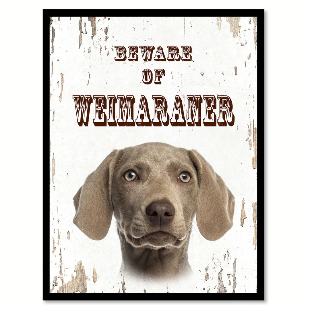 Beware of Weimaraner Dog Sign Gifts Canvas Print  Picture Frames Wall Art Image 1