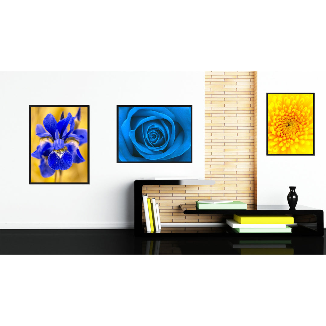 Blue Rose Flower Framed Canvas Print  Wall Art Image 3