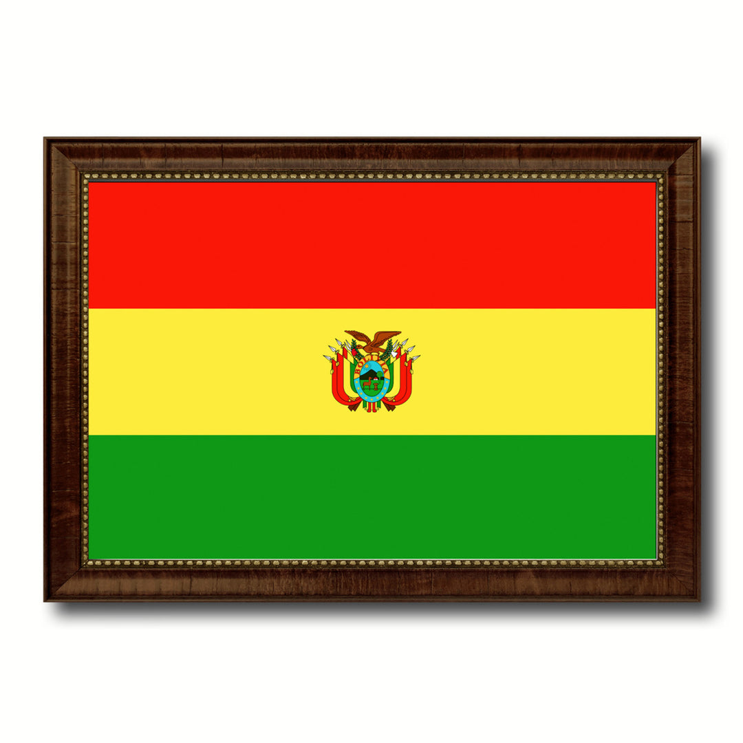 Bolivia Country Flag Canvas Print with Picture Frame  Gifts Wall Image 1