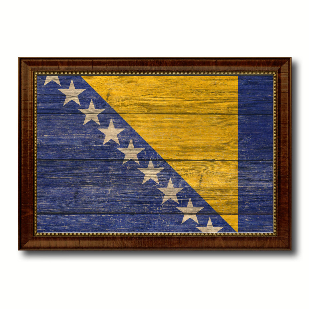 Bosnia Country Flag Texture Canvas Print with Custom Frame  Gift Ideas Wall Decoration Image 1