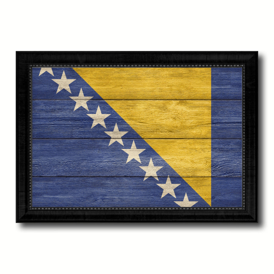 Bosnia Country Flag Texture Canvas Print with Picture Frame  Wall Art Gift Ideas Image 1