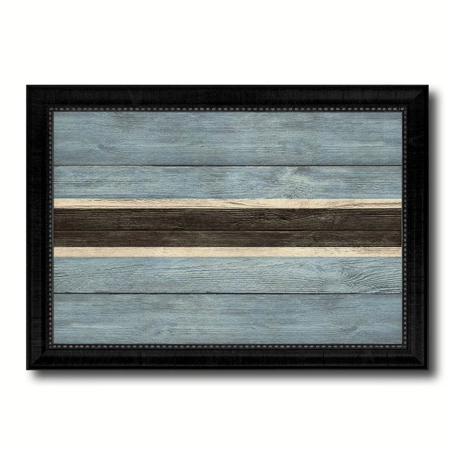 Botswana Country Flag Texture Canvas Print with Picture Frame  Wall Art Gift Ideas Image 1