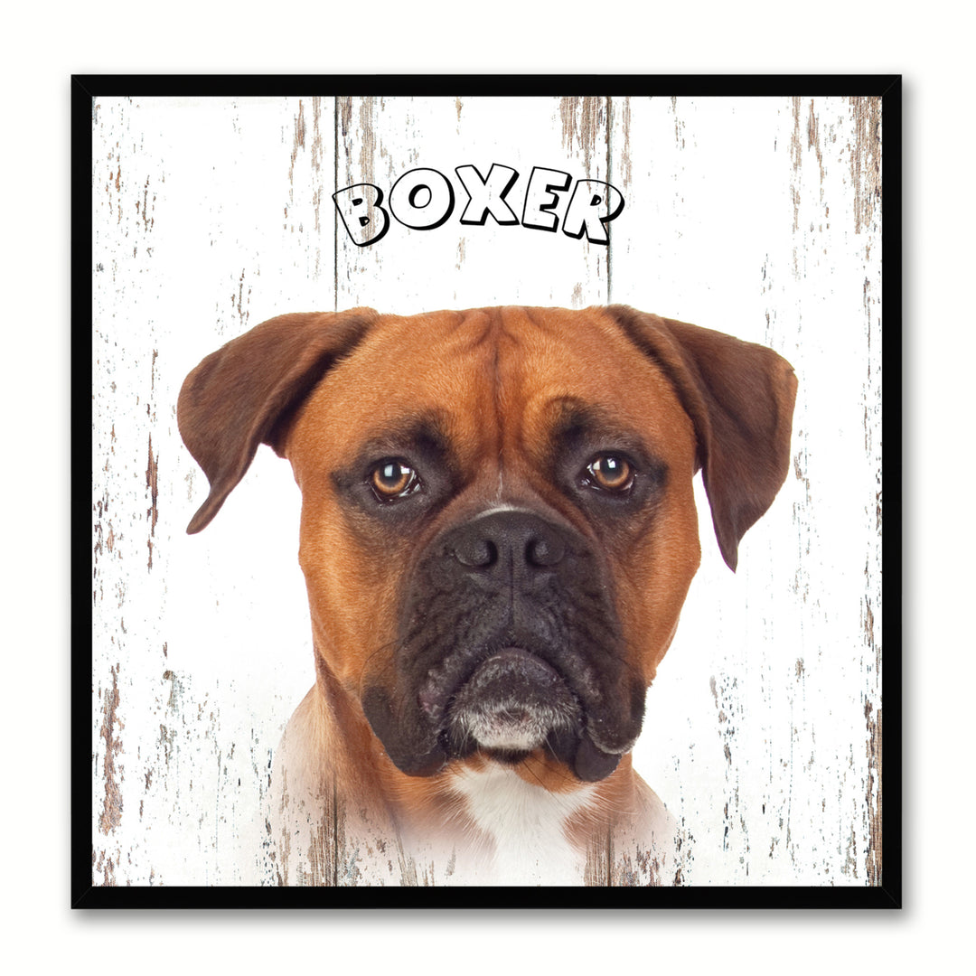 Boxer Dog Canvas Print with Picture Frame Gift  Wall Art Decoration Image 1