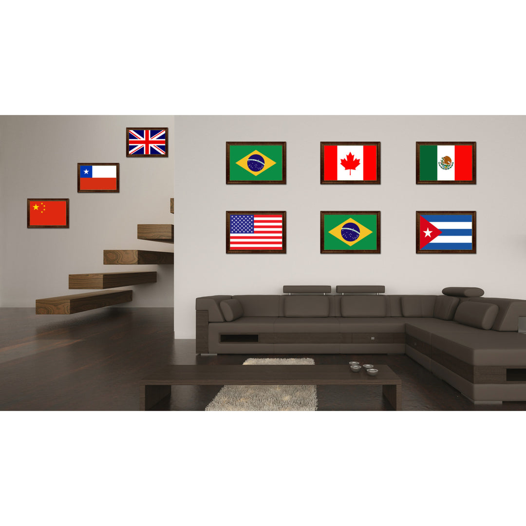 Brazil Country Flag Canvas Print with Picture Frame  Gifts Wall Image 3