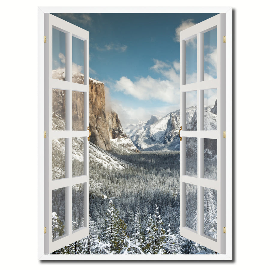 Bridal Veil Falls Yosemite Picture 3D French Window Canvas Print Gifts  Wall Frames Image 1