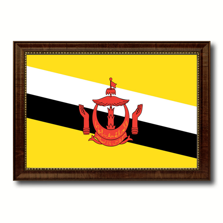 Brunei Country Flag Canvas Print with Picture Frame  Gifts Wall Image 1