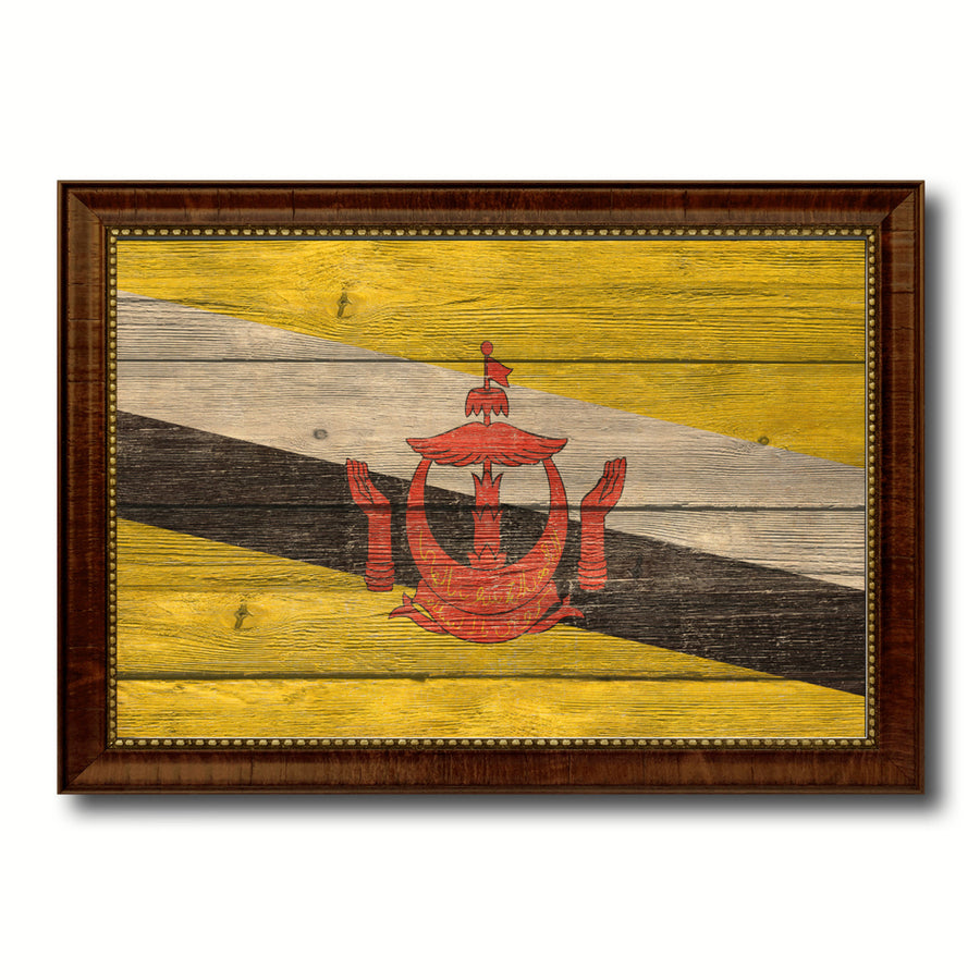 Brunei Country Flag Texture Canvas Print with Custom Frame  Gift Ideas Wall Decoration Image 1